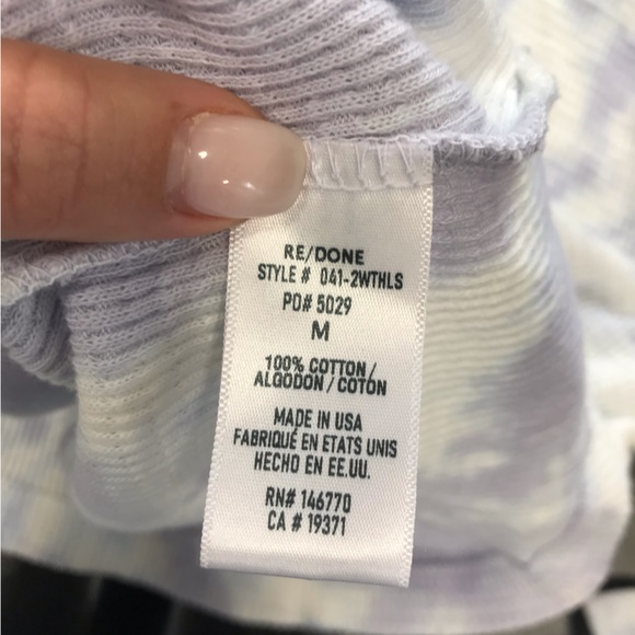 RE/DONE Hanes Lilac Drop Thermal Long Sleeve - Picture 7 of 8